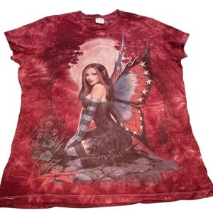 2012 The Mountain Red TieDye Fairy Wings Garden Size XL Women Cotton Whimsigoth